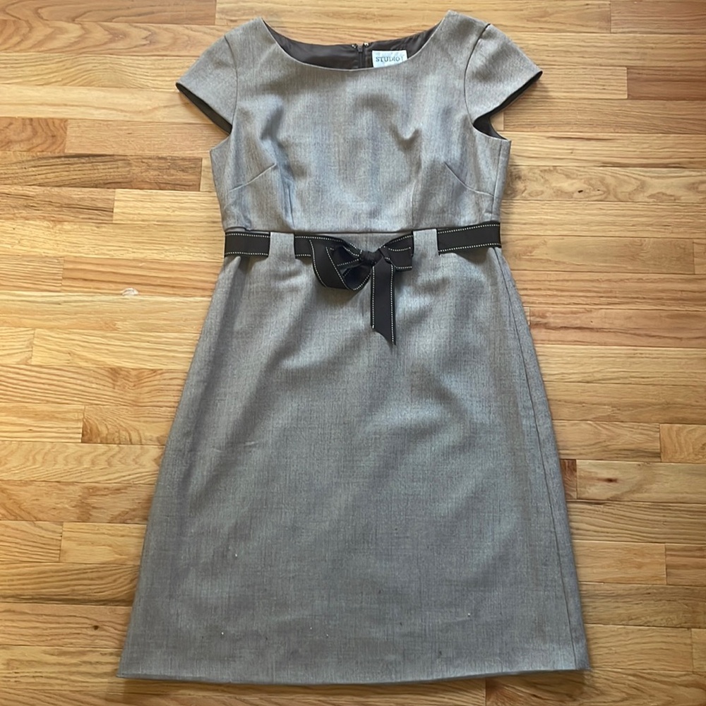Studio I brown office dress with a front bow